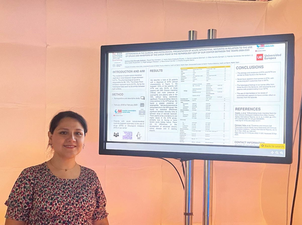 Aprendiendo sobre nefritis inmunomediada por inhibidores de check-point de la mano de <a href="/VeronicaRuthMV/">Veronica Ruth Mercado Valdivia</a> y <a href="/gabinephros/">Gabi</a>. Una patología cada vez más frecuente secundaria a fármacos que están revolucionando la Oncología

#ERA25 <a href="/ERAkidney/">ERA - European Renal Association</a> <a href="/SENefrologia/">S.E.N. Nefrología</a> <a href="/onconefrologia/">Onconefrologia</a>