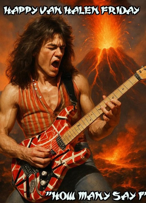 Good morning guys. I hope your Friday rocks ! Life is tough, music makes it better. Have a great day. 😊💙🤘🏻✨️🎸
#VanHalenFriday