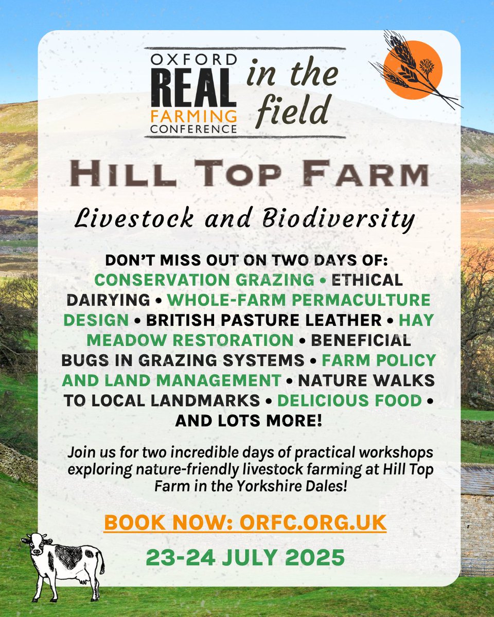 FutureFarmerYAS's tweet image. Head to ORFC in the Field - on us!

We&apos;re offering two of our members a FREE two-day ticket to ORFC in the Field at Neil Heseltine&apos;s Hill Top Farm in Malham on 23-24th July.

For all the details, including how to apply by 1st July, see yas.co.uk/future-farmers…
