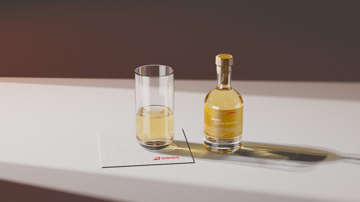 Introducing SWISS Alpine Essence – our new signature cocktail ✨🍸 Created together with IGNIV Zurich by Andreas Caminada and top bartender Sarah Madritsch, this light Negroni twist blends vermouth, elderflower, cacao, mint &amp; herbs. Available from July in SWISS First &amp; Business.