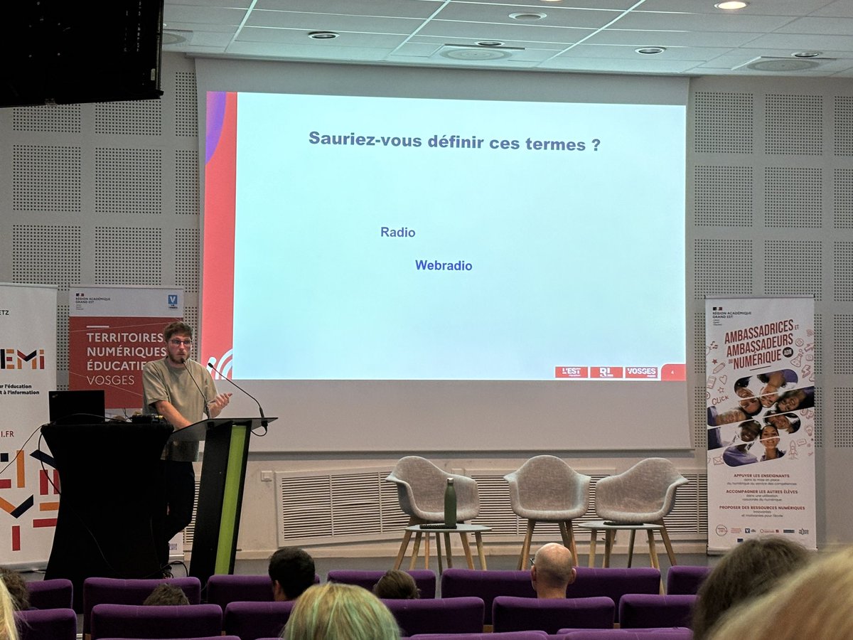 Conférence de Gérard Bouvrot, journaliste de <a href="/VosgesMatin/">Vosges Matin</a> au festival des webradios à Epinal.
<a href="/dane_nancy_metz/">DRANE Nancy-Metz</a> 
#TNE des Vosges
<a href="/Dsden88/">DSDEN des Vosges</a>