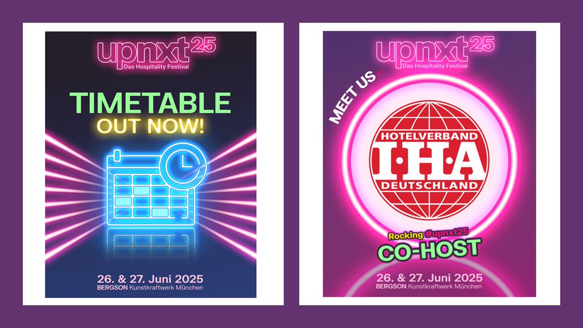 Sichert Euch jetzt noch kurzentschlossen Eure Teilnahme beim diesjährigen Hospitality Festival am 26./27. Juni im Bergson Kunstkraftwerk in München und freut Euch auf 3 Stages, 50+ Speaker, 30+ Sessions, 70+ Festival Partner und 100% Festival-Feeling!! 
👉 hospitalityfestival.de