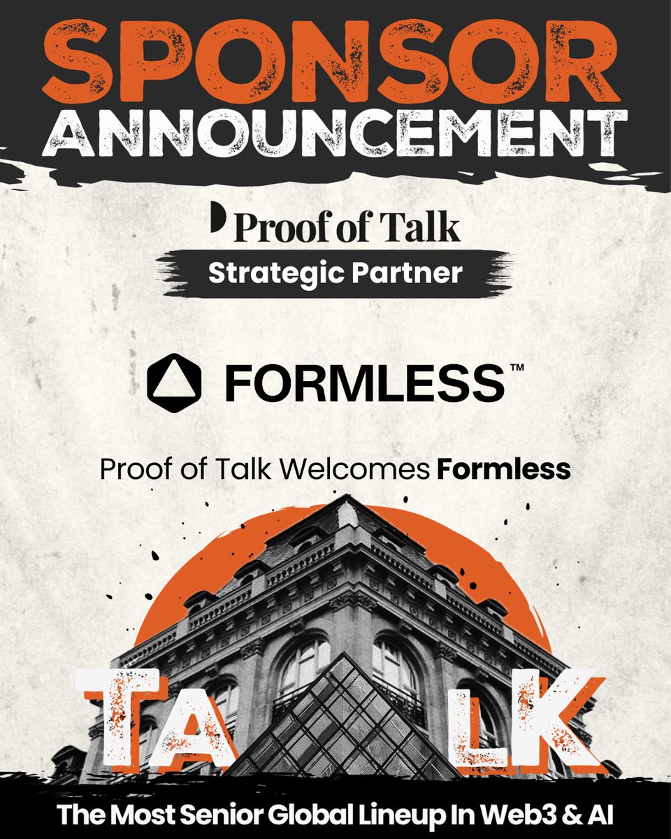 🎶 Sponsor Spotlight: <a href="/formless_xyz/">formless</a> is a Strategic Partner at Proof of Talk 2025 🎶

<a href="/formless_xyz/">formless</a> is building the financial layer for the decentralized creator economy. Their flagship product, SHARE, transforms music, video, and other digital IP into programmable,