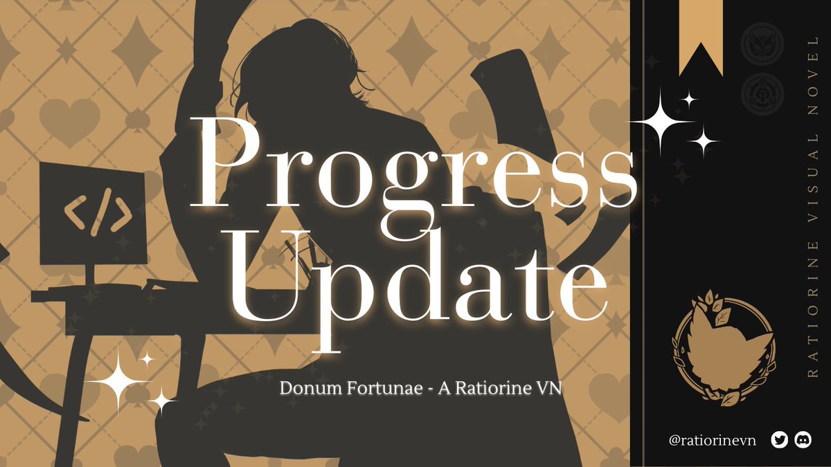✨Progress Update!✨
Writing: ✔️
Sprites: ✔️
New CGs: 👀
Things are quietly coming together behind the scenes for Donum Fortunae, and we’re so excited to share more soon!
#Ratiorine #DonumFortunae #VisualNovel