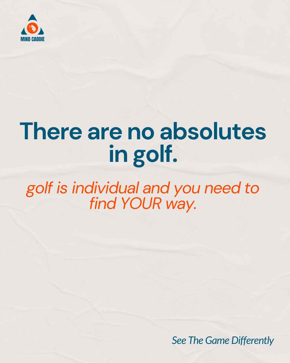 Find YOUR way, Not 'right' way.  #mentalgolf #mindgolf #karlmorris #mindcaddie #golfpsychologist
