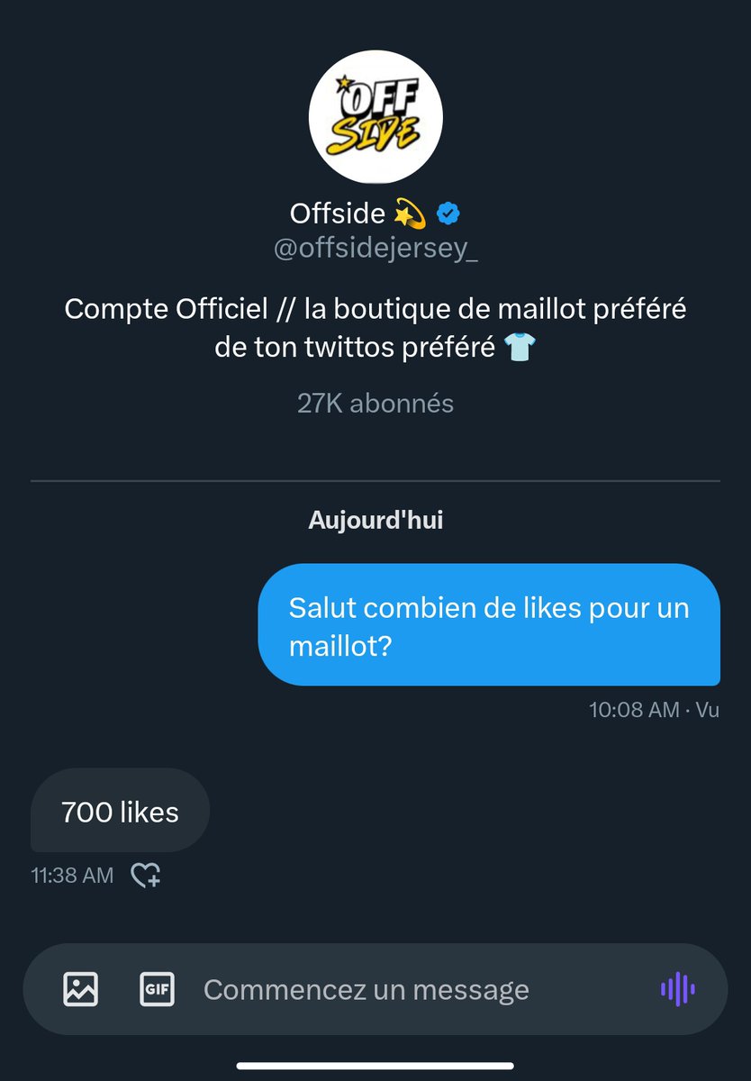 NE SWIPE PAS
NE SWIPE PAS
NE SWIPE PAS

POUR 700 LIKES LES FRÉROTS DE <a href="/offsidejersey_/">Offside 💫</a> M'OFFRENT LE MAILLOT DE MON CHOIX, DONC SI VOUS POUVEZ LIKEZ CE TWEET SVP 🙏🙏