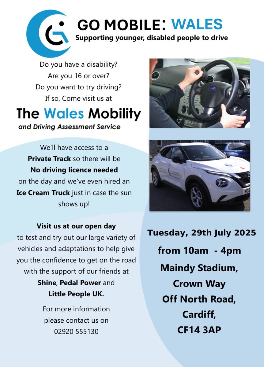 Little People UK will be in attendance at Go Mobile: Wales Open Day, in friendship with Wales Mobility and Driving Assessment Service. If you are over 16 years of age, and want to give driving a go, come down and try!