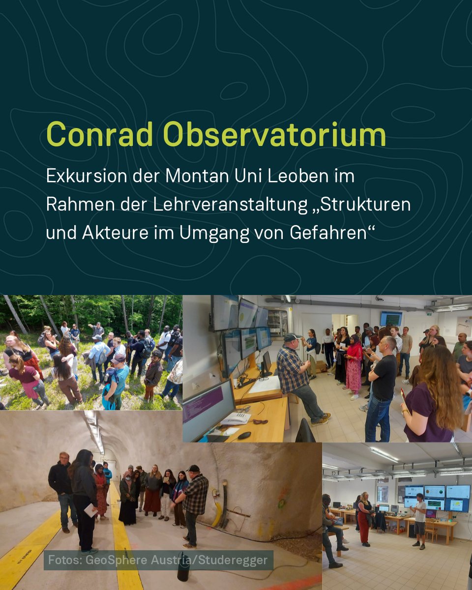 GeoSphere_AT's tweet image. Gestern besuchten 44 Studentinnen und Studenten der Montan Uni Leoben (@unileoben) das Conrad Observatorium der GeoSphere Austria. Die Exkursion war Teil der Lehrveranstaltung „Strukturen und Akteure im Umgang von Gefahren“.bit.ly/4dOb2mq