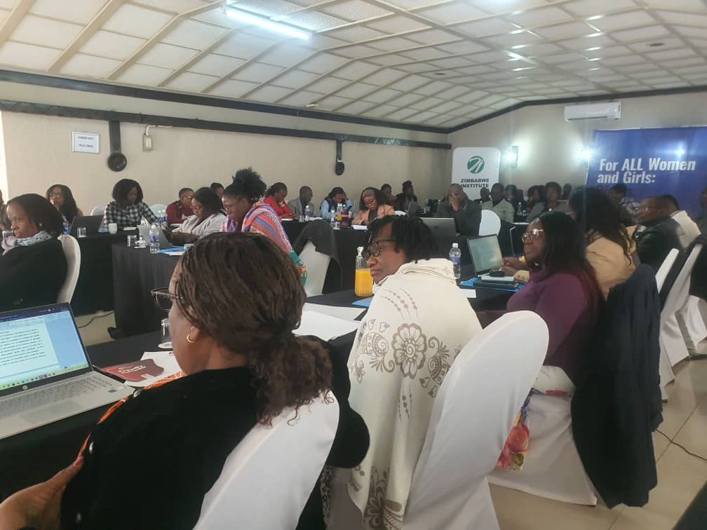ZIMBABWE INSTITUTE (@zimbabwe_inst) on Twitter photo Capacity strengthening of Gender Directors in government currently underway in Kadoma, reinforces the importance of mainstreaming gender in peace and security.<a href="/SwissEmbZim/">Embassy of Switzerland in Zimbabwe</a> <a href="/IrlEmbPretoria/">Irish Embassy Pretoria</a> <a href="/NorwayMFA/">Norway MFA</a> <a href="/Palmecenter/">Palmecenter</a> <a href="/euinzim/">EU Delegation to Zimbabwe 🇪🇺</a> <a href="/unwomenzw/">UN Women Zimbabwe</a> <a href="/ParliamentZim/">Parliament of Zimbabwe</a> <a href="/mwacsmed/">Ministry of Women Affairs_Zw</a> <a href="/GenderZimbabwe/">Zimbabwe Gender Commission</a> Capacity strengthening of Gender Directors in government currently underway in Kadoma, reinforces the importance of mainstreaming gender in peace and security.<a href="/SwissEmbZim/">Embassy of Switzerland in Zimbabwe</a> <a href="/IrlEmbPretoria/">Irish Embassy Pretoria</a> <a href="/NorwayMFA/">Norway MFA</a> <a href="/Palmecenter/">Palmecenter</a> <a href="/euinzim/">EU Delegation to Zimbabwe 🇪🇺</a> <a href="/unwomenzw/">UN Women Zimbabwe</a> <a href="/ParliamentZim/">Parliament of Zimbabwe</a> <a href="/mwacsmed/">Ministry of Women Affairs_Zw</a> <a href="/GenderZimbabwe/">Zimbabwe Gender Commission</a>