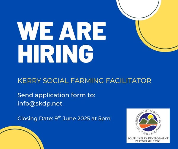 Kerry Social Farming (@kerrysocialfarm) on Twitter photo <a href="/KerrySocialFarm/">Kerry Social Farming</a> Job opportunity for #socialfarming Facilitator based in Cahirsiveen- Closing Date coming up - Monday 9th June. Details and Application Form here southkerry.ie/job-vacancy-ke⊠#jobs #Kerry <a href="/KerrySocialFarm/">Kerry Social Farming</a> Job opportunity for #socialfarming Facilitator based in Cahirsiveen- Closing Date coming up - Monday 9th June. Details and Application Form here southkerry.ie/job-vacancy-ke⊠#jobs #Kerry
