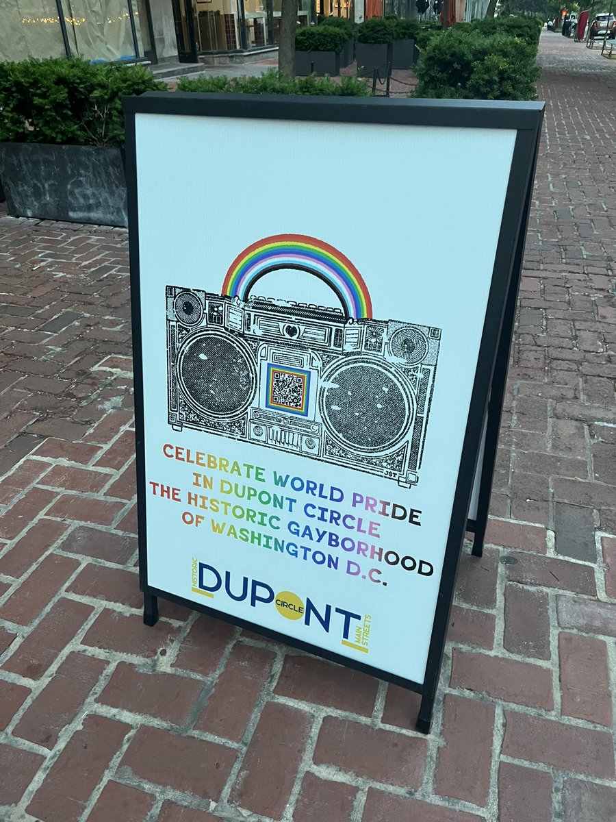 jquynhreports's tweet image. Juxtaposition: This sign greeting people at the metro station and now the park area in Dupont Circle roped off just ahead of the big Worldpride weekend.