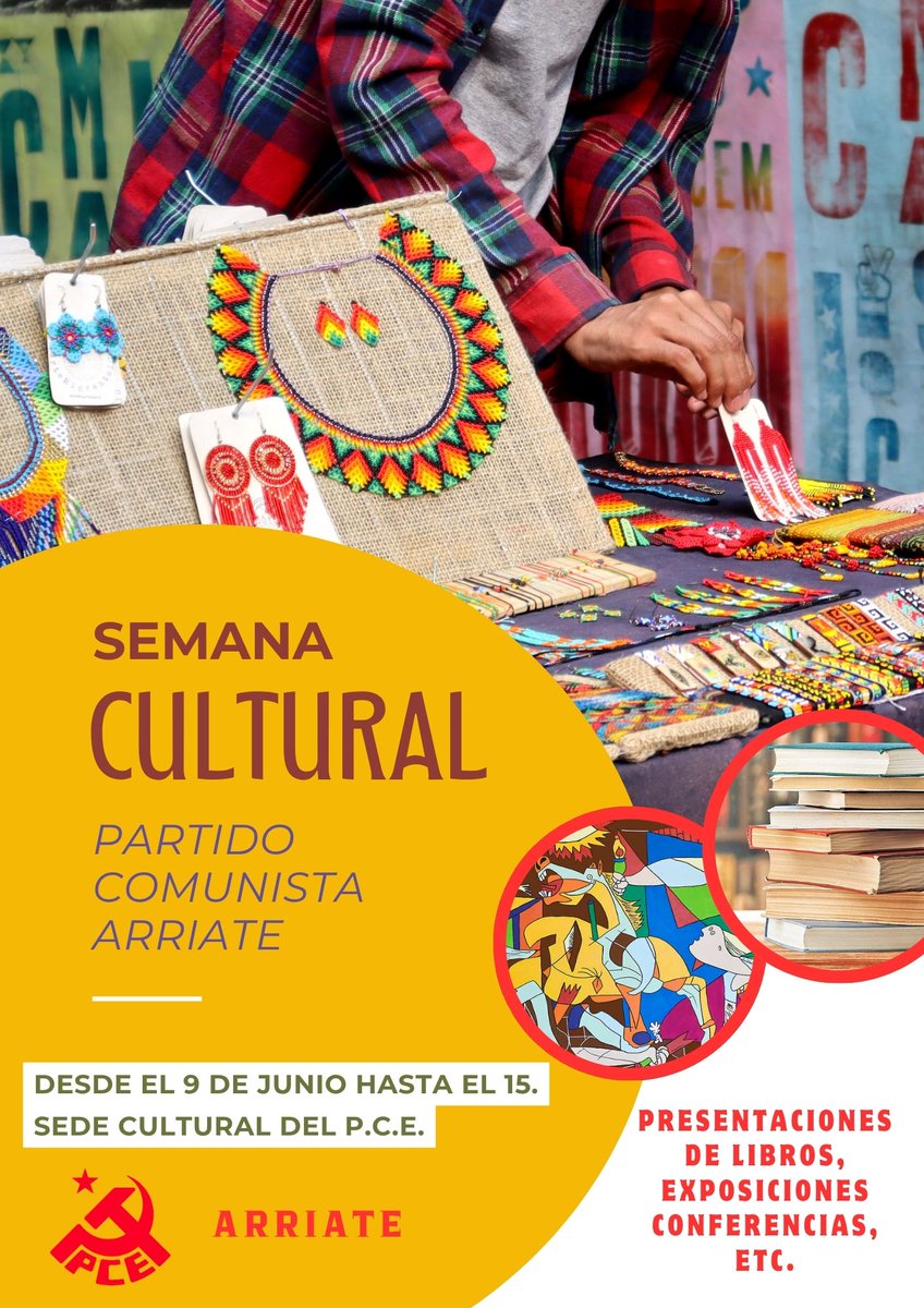 PCEMalaga's tweet photo. 📢 La próxima semana, del 9 al 15 de junio, las camaradas de #Arriate celebran su tradicional #SemanaCultural.
No te la pierdas y disfruta de presentaciones de libros, exposiciones, conferencias y mucho más.
¡Te esperamos! https://t.co/2j242GsfZ9