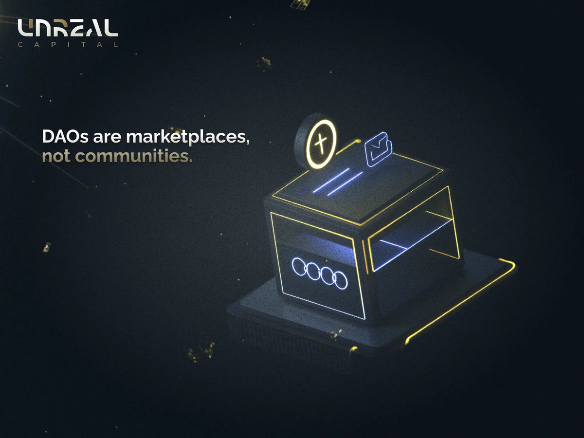 Most people still treat DAOs like communities or companies. 
But the sharper lens? They’re marketplaces.  

Markets where: 
→ Capital seeks contributors 
→ Votes seek alignment 
→ Reputation becomes currency  

Designing DAOs means designing liquidity across labor, governance,