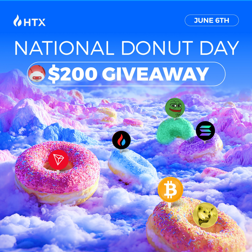 HTX_Global's tweet photo. 🥳 Happy Donut Day from HTX!
We're celebrating with a $200 Giveaway! 🍩

To enter:
🍩 Comment favorite crypto-themed donut
🍩 Like + RT + Tag a friend
🍩 Follow @HTX_Global , winners get DM’d!

#DonutDay #NationalDonutDay https://t.co/ZdTDdAc6KT