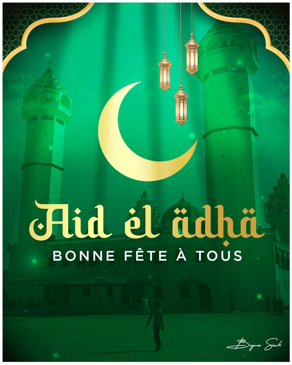 Bonne fête de Tabaski à tous ! 
En ce jour béni, je vous souhaite d'agréables moments de partage et de paix. 
Que nos prières soient exaucées.
🌙 Aid Mubarak 🌟

#AidElAdha #Tabaski2025