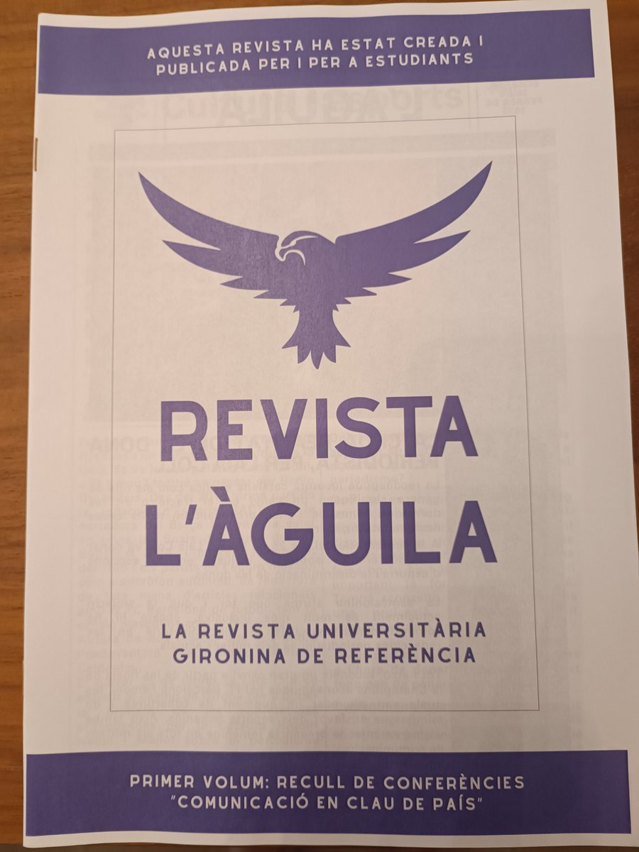 costalluis's tweet image. Cicle “Comunicació en clau de país”, organitzat per @CatedraHNadal @univgirona @UdGLletres  @revistesAPPEC. Laia Coll a la revista L’Àguila: “La meva generacio està trencant moltes barreres, estem trencant un sostre”. Podeu veure totes les revistes a: udg.edu/ca/catedres/hi…
