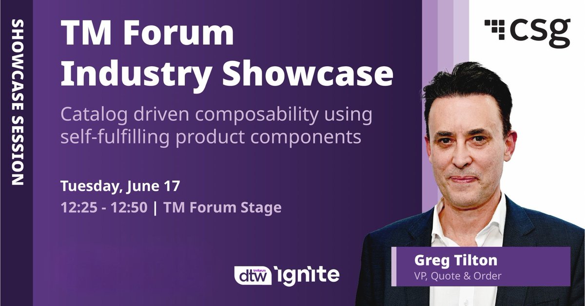 csg_i's tweet image. 🚀 What if your network could adapt on its own?

At DTW Ignite, Greg Tilton, VP Product Line, joins the @tmforumorg Catalyst project on End-to-End Service Realization Using Intent-Based Networks.

📍 Let’s talk #AutonomousNetworks at #DTW2025. 👉 spr.ly/60114DYhc