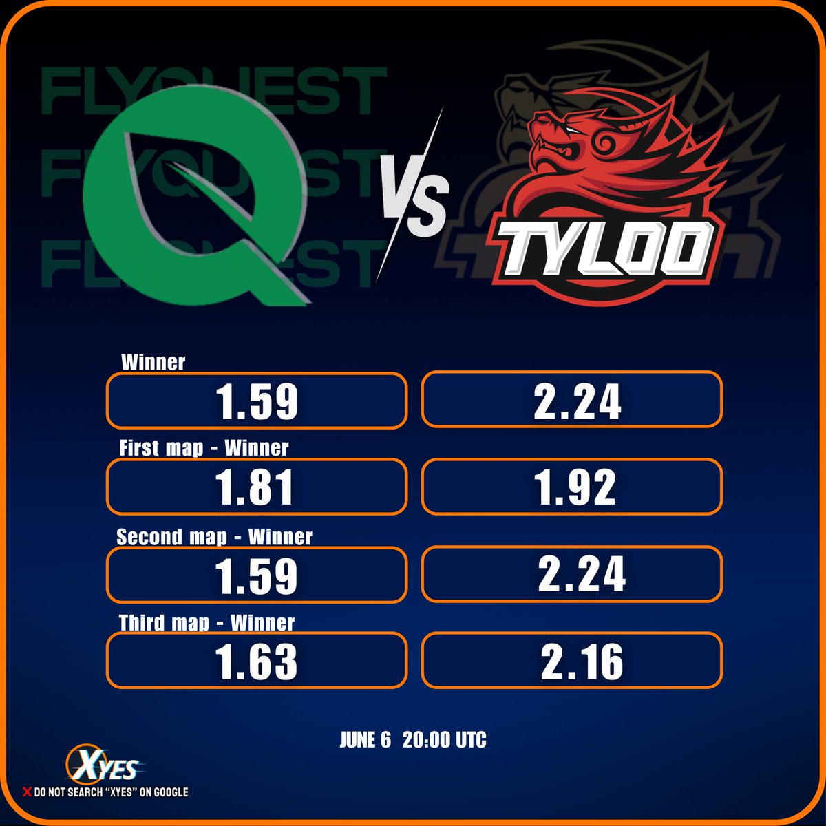 Xyes_com's tweet photo. 🔥 It’s do-or-die at the BLAST Austin Major!
💥 FlyQuest vs TYLOO — who will dominate the server tonight at 20:00?
The odds are live. The stakes are real. Only one will survive.
🎯 Bet now and back your team 👉 https://t.co/glUyLfjyq3
#BLASTAustin2025 #CSGOMajor #FlyQuestvsTYLOO #XyesBetting