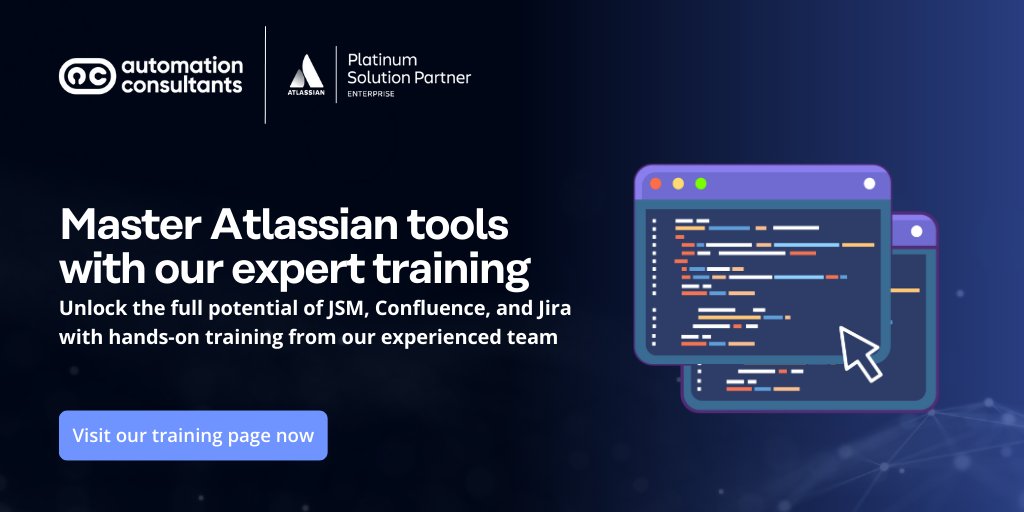 Want to master your Atlassian tools?

Connect with us for expert-led Atlassian Training and boost your team’s productivity ➡️ bit.ly/3SD9guH

#AtlassianTraining #Jira #Confluence #TeamProductivity