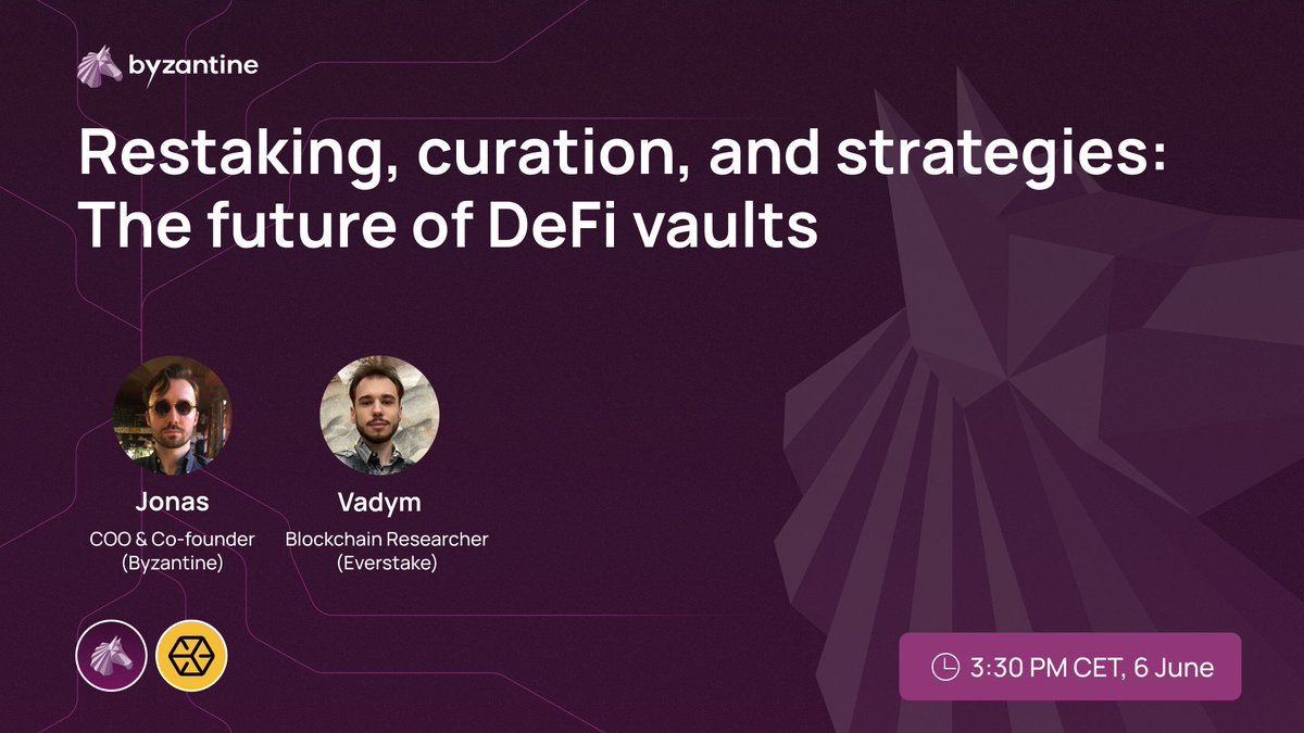 We're live later today with <a href="/vadym_everstake/">Vadym | Everstake💙💛</a> from <a href="/everstake_pool/">Everstake</a> - don't miss it!

🗓️ 3:30 PM CET, June 6

Set reminder 👇
x.com/i/spaces/1YqKD…
