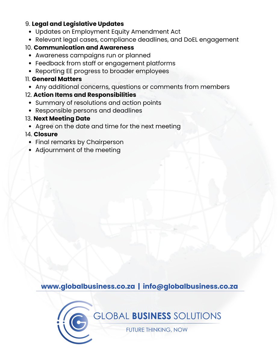 Global Business Solutions SA (@gbsinsa) on Twitter photo ๐#๐๐ฟ๐ฒ๐ฒ๐ฏ๐ถ๐ฒ๐๐ฟ๐ถ๐ฑ๐ฎ๐ ๐๐น๐ฒ๐ฟ๐โGet your EE Committee Agenda Template โ ๐๐ฅ๐๐ โ and streamline your next EE meeting like a pro. Disclaimer: This is a generic guideline template and should be customised to suit the unique needs and context of your organisation. #GBS ๐#๐๐ฟ๐ฒ๐ฒ๐ฏ๐ถ๐ฒ๐๐ฟ๐ถ๐ฑ๐ฎ๐ ๐๐น๐ฒ๐ฟ๐โGet your EE Committee Agenda Template โ ๐๐ฅ๐๐ โ and streamline your next EE meeting like a pro. Disclaimer: This is a generic guideline template and should be customised to suit the unique needs and context of your organisation. #GBS