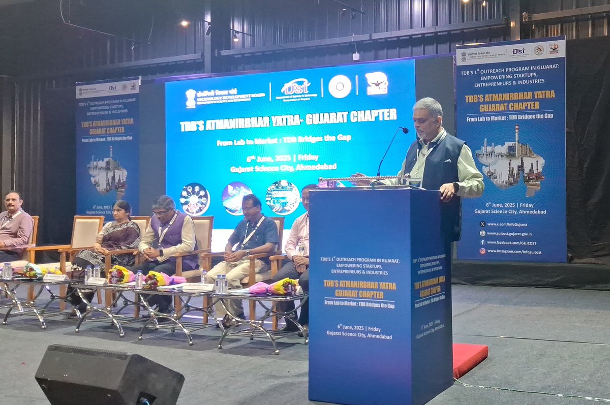 narottamsahoo's tweet photo. @tdbgoi and @InfoGujcost ignite the #AtmanirbharYatra at @GujScienceCity today!

Let this be the #spark that lights the flame of #collaboration, fuels the journey from #innovation to #impact, and shapes the next chapter of #India’s scientific renaissance.

@dstGujarat @IndiaDST @monakhandhar @karandi65 @CMOGuj @DrJitendraSingh @CMOGuj @mygovindia