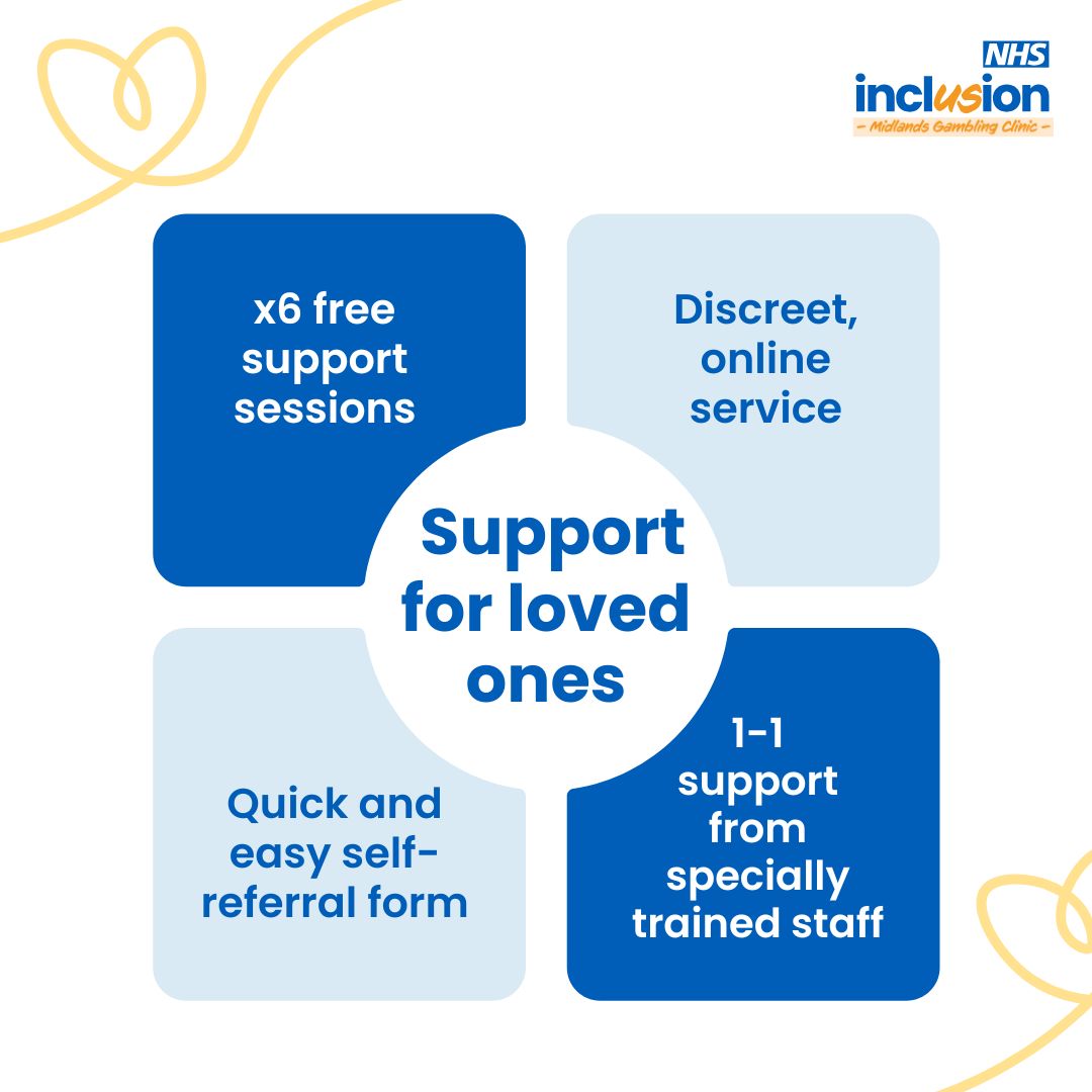We work with ADFAM to offer support for loved ones of those who are experiencing gambling harms. 

Fill in the self-referral form via this link, and you can have 6 free, online sessions to help you understand your current situation with more clarity.

orlo.uk/oyME6