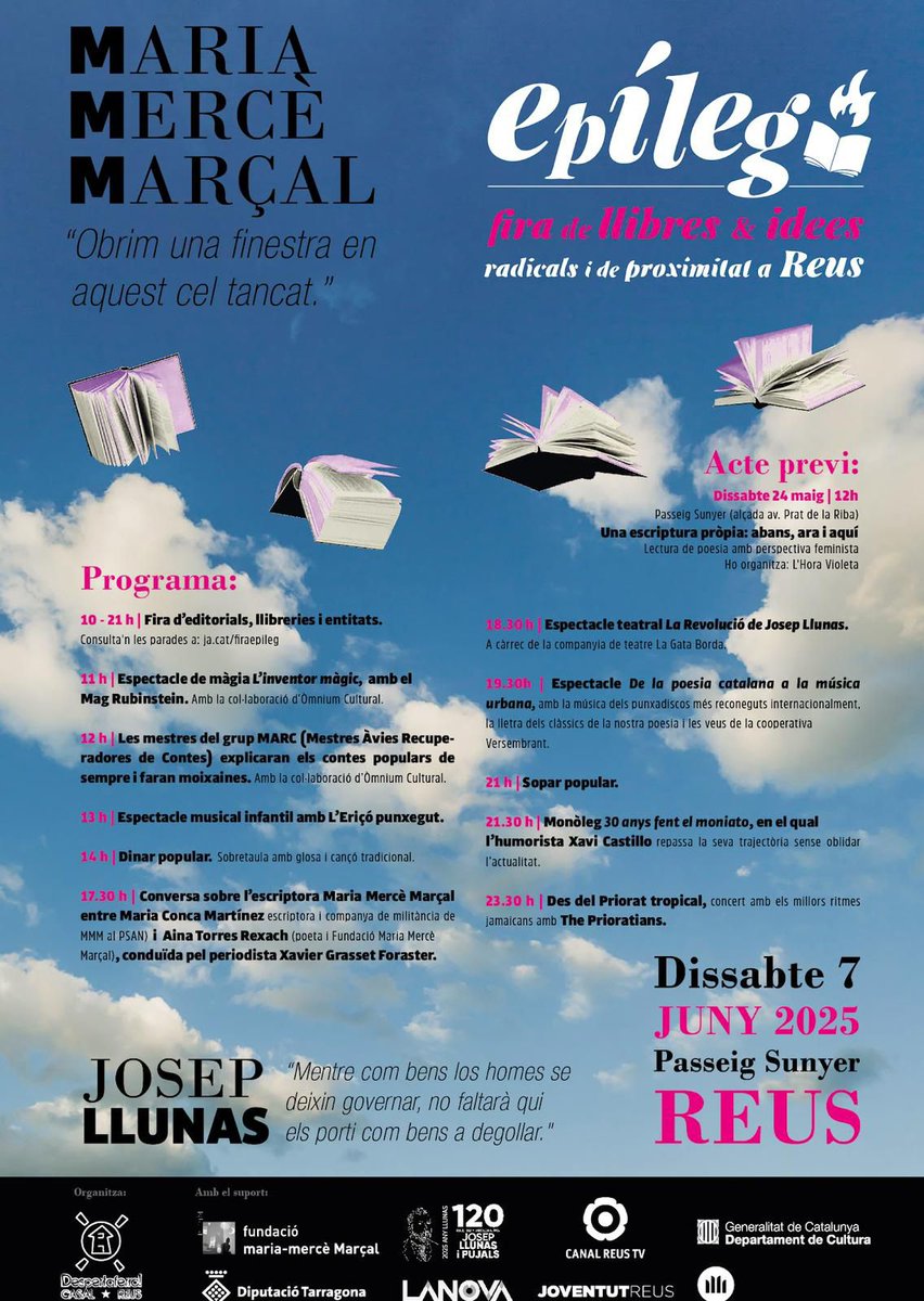 Aquest dissabte serem a la <a href="/firaepileg/">Fira Epíleg</a> de Reus, una de les fires de llibres més boniques de totes les fires que es fan i es desfan. Us hi esperem!