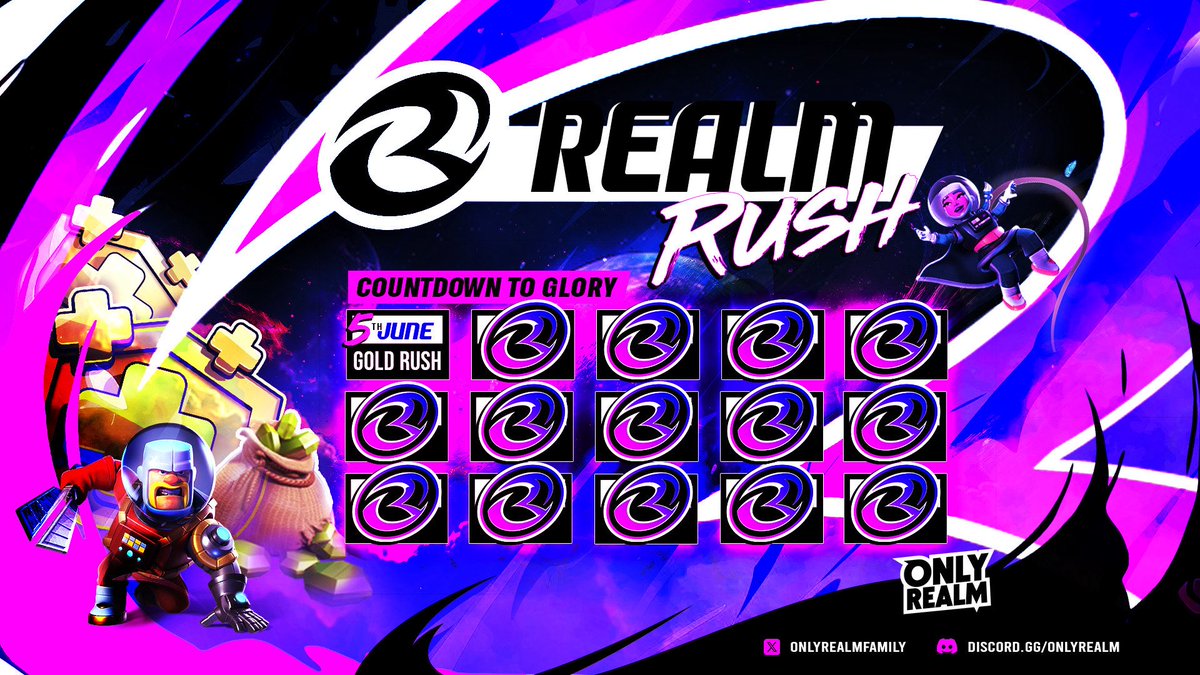 🔥 Realm Rush Day 1: GOLD RUSH 🏆
The 15-day madness has officially begun!
We’re kicking off with GOLD RUSH – and guess what?
🎁 5 Gold Passes up for grabs for 5 lucky winners!

💥 Join our Discord server to participate! 
discord.gg/onlyrealm

#RealmRush #ClashOfClans