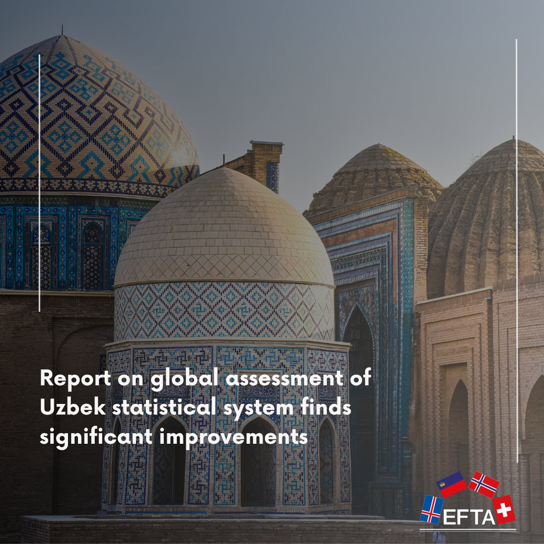 🇺🇿 EFTA experts recently took part in a global assessment of the statistical system of #Uzbekistan. 

The assessment highlights strong collaboration with other official statistics producers, a high level of user trust, and clear opportunities to improve efficiency.

Global