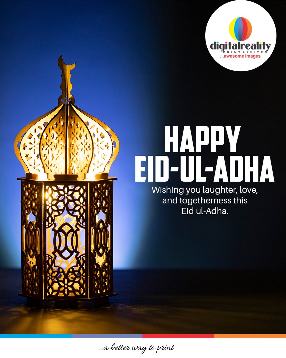 DigitalrealityL's tweet photo. Wishing you a joyful and blessed Eid-ul-Adha!
May your heart be filled with love, your home with laughter, and your life with togetherness.
From all of us at Digital Reality Print Limited, Happy Eid-ul-Adha!
#EidulAdha #DigitalRealityPrint #FestiveWishes #BetterWayToPrint https://t.co/wgrFE6LaLc