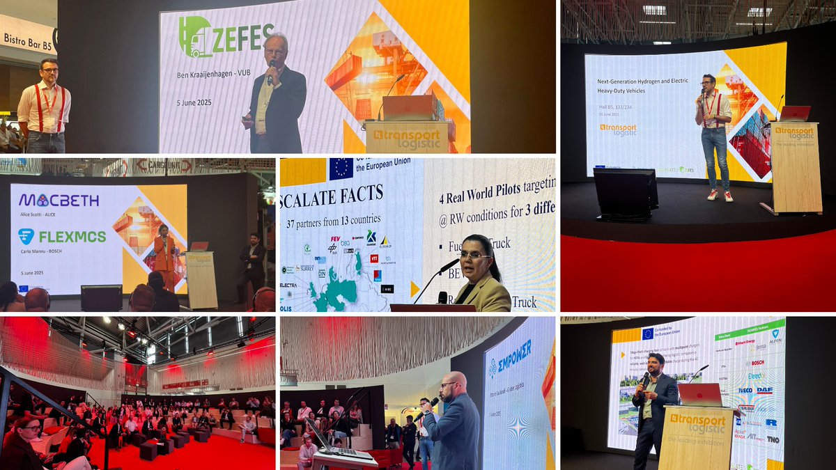 2Zeroemission's tweet image. 👏“Next-Gen Hydrogen & Electric Heavy-Duty Vehicles” @ #TransportLogistic2025, co-hosted by #ALICE @GRUBERLogistic & #AEVETO, in front of a packed room! #2Zero projects @ZEFESEurope @EscalateHEurope #EMPOWER #FlexMCS & #MACBETH shared future-ready results to a captivated public.