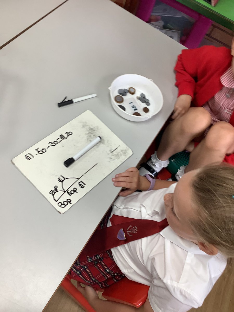This morning in maths we have been using money to work out how to find change #acpsmaths