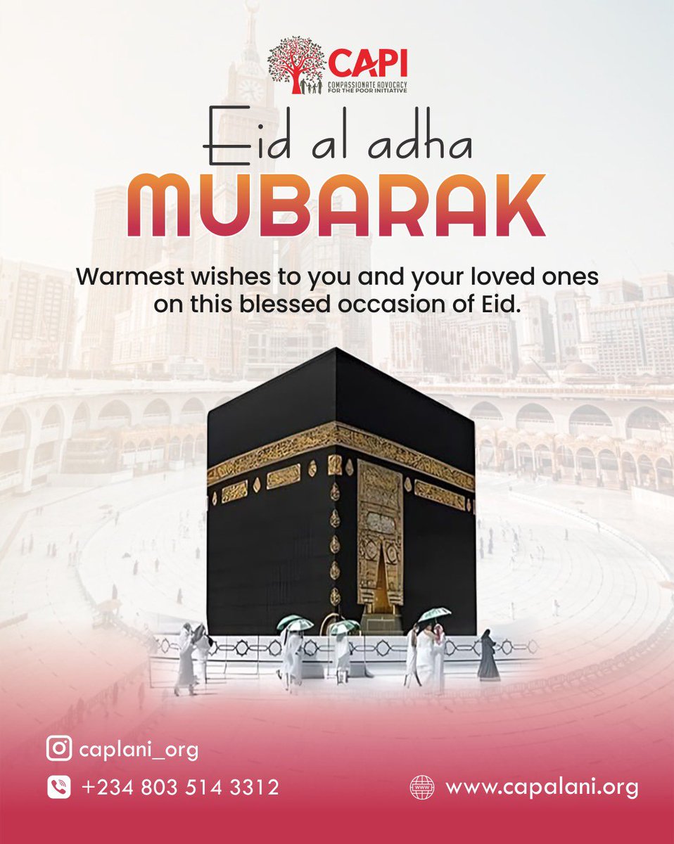 ActionCapi's tweet image. Faith, sacrifice, and blessings in sight — Eid Mubarak to you and your loved ones this holy night.
From all of us at CAPI, we wish the entire Muslim Ummah a joyous and peaceful Eid al-Adha. May your prayers be accepted and your sacrifices rewarded.