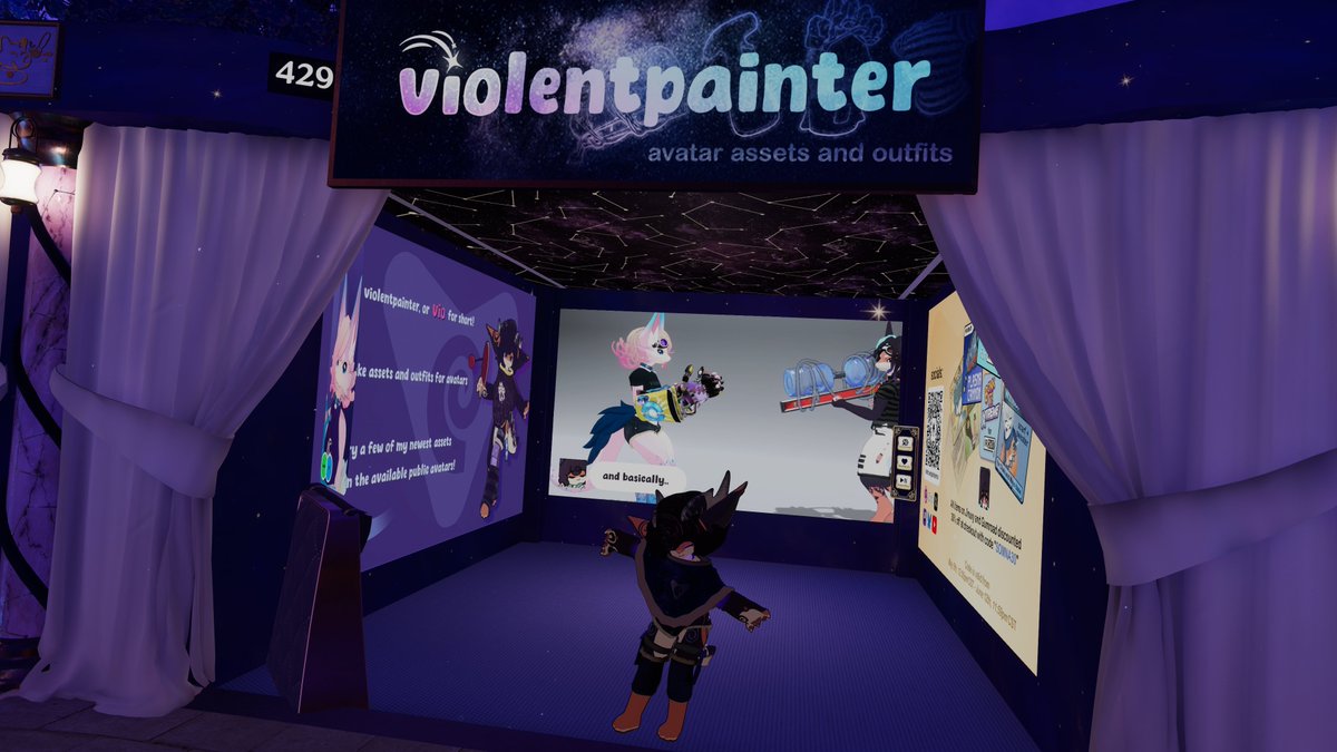 VioPainter's tweet image. thanks for all the love!! i'm booth 429 at dealer's den :3 #vrchat #furality