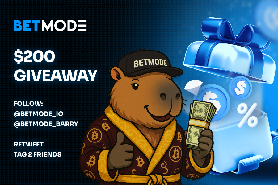 GIVING AWAY $200! 

👉Follow:
@BetMode_io 
@BetMode_Barry 

Retweet 💞
Tag 2 friends 

#Giveaway #Competition