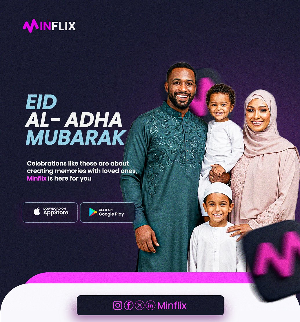 WatchMinflix's tweet photo. ✨ Eid Mubarak from all of us at Minflix!
As you gather with loved ones to share joy, laughter, and tradition, let Minflix be part of your celebration.
Discover heartwarming stories, cultural gems, and inspiring short films — all in one place.

📲 Stream. Celebrate. Connect. https://t.co/8hX5XSVnUM