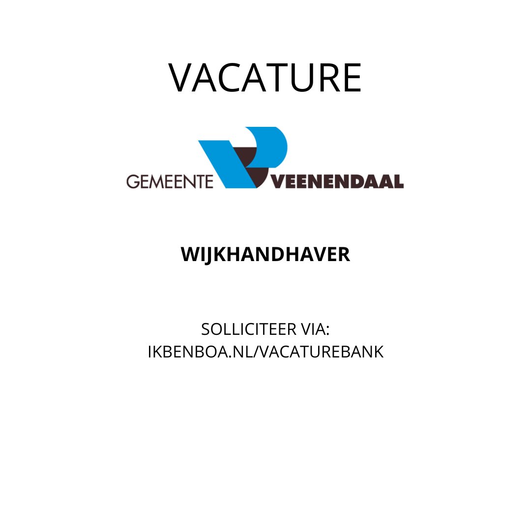VACATURE:
Gemeente Veenendaal is op zoek naar:
WIJKHANDHAVER

Nieuwsgierig of direct solliciteren?  
Kijk op onze BOA Vacaturebank:
ikbenboa.nl/vacature/gemee…

#boa #handhaving #veenendaal #vacature