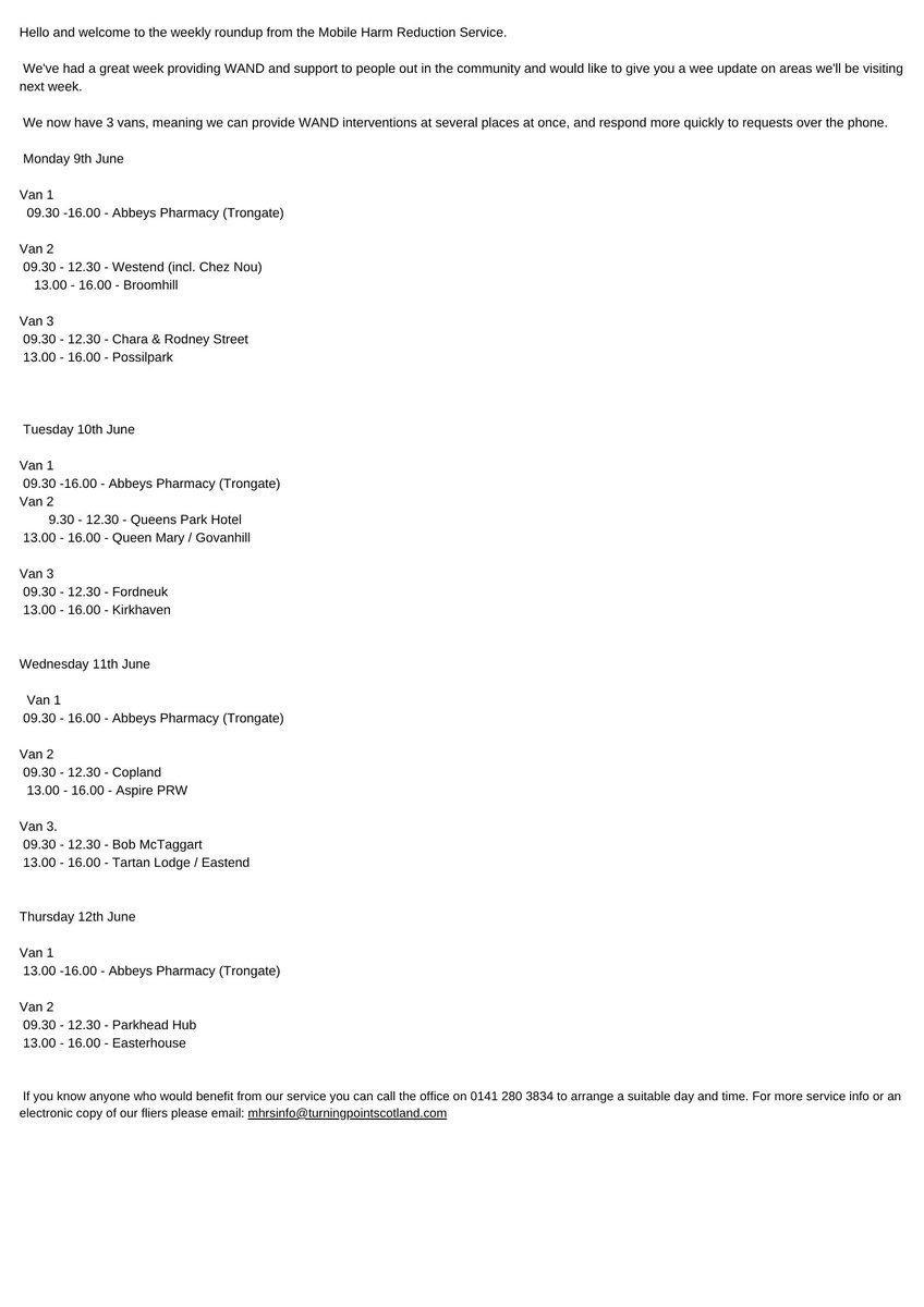 Next week's van locations <a href="/turningpointsco/">Turning Point Scotland</a>