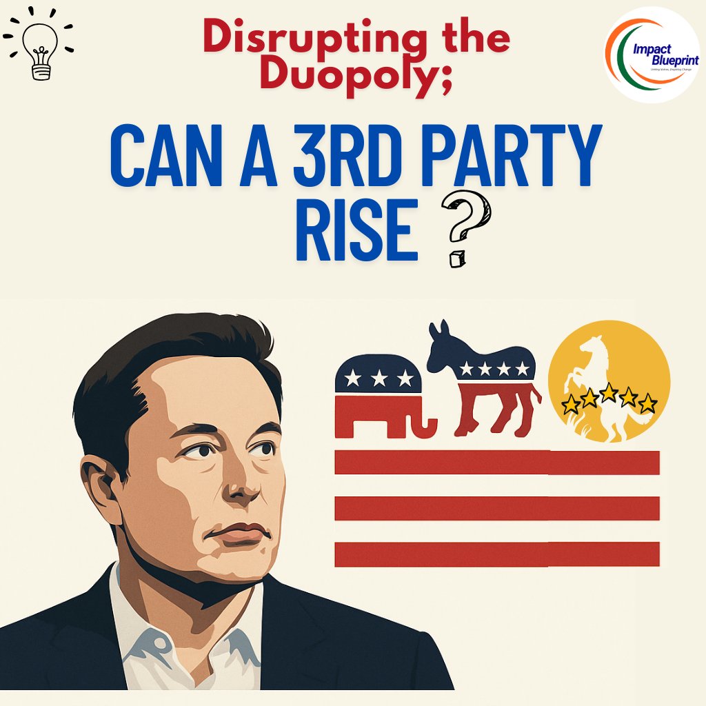 ImpactBlueprnt's tweet image. Musk’s Idea for a U.S. Third Party: Impact Blueprint Take

@elonmusk&apos;s  bold idea to spark a new third party in the U.S. political arena is a classic disruptor’s play. Through an Impact Blueprint lens—zeroing in on transformative potential—this concept could electrify a fed-up…