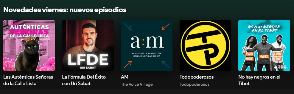 Chevi Dorado (@chevidorado) on Twitter photo Pues si hasta <a href="/SpotifySpain/">Spotify Spain</a> lo destaca en sus novedades del viernes...¿a qué estás esperando para venirte al Tíbet?
Nuevo episodio de <a href="/negroseneltibet/">No hay negros en el Tibet</a> con <a href="/CesarAramis/">César Aramís y su contenido</a> cómico venezolano residente en Buenos Aires.
Disponible en <a href="/PodiumPodcast/">Podium Podcast</a> y tu sitio favorito de #podcasts Pues si hasta <a href="/SpotifySpain/">Spotify Spain</a> lo destaca en sus novedades del viernes...¿a qué estás esperando para venirte al Tíbet?
Nuevo episodio de <a href="/negroseneltibet/">No hay negros en el Tibet</a> con <a href="/CesarAramis/">César Aramís y su contenido</a> cómico venezolano residente en Buenos Aires.
Disponible en <a href="/PodiumPodcast/">Podium Podcast</a> y tu sitio favorito de #podcasts