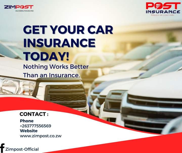Zimposts's tweet photo. Hit the road with confidence! Secure your car with our top-notch insurance. Visit your nearest Post Office. 

#Zimpost@135years                       
#ZimpostDeliveringPossibilities https://t.co/UnmFWSqceq