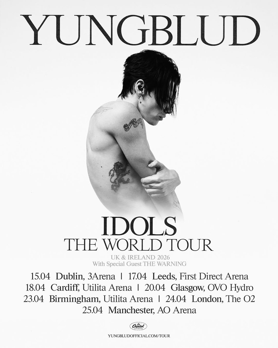 Chuff Media (@chuffmedia) on Twitter photo 🎟️ <a href="/yungblud/">YUNGBLUD</a> has today announced his biggest UK shows to date. Pre-order the album from his UK store before Tuesday 10am for early access to tickets / presale on Wednesday 10am. General tickets onsale 10am Friday 13th June
New album 'Idols' will be released 20th June. 🎟️ <a href="/yungblud/">YUNGBLUD</a> has today announced his biggest UK shows to date. Pre-order the album from his UK store before Tuesday 10am for early access to tickets / presale on Wednesday 10am. General tickets onsale 10am Friday 13th June
New album 'Idols' will be released 20th June.