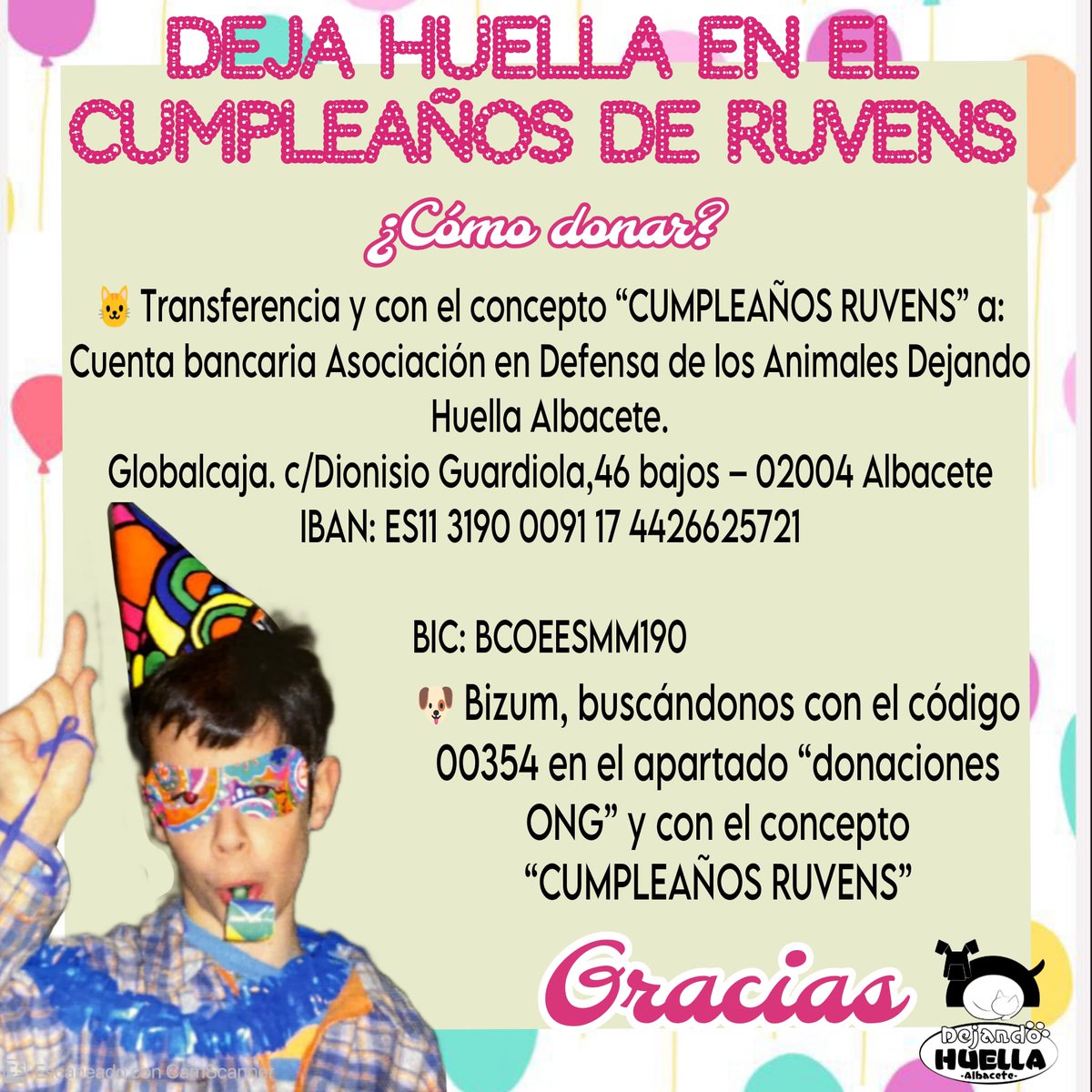 mirianpimienta's tweet photo. Seguimos colaboración con @DejandoHuellaAB por el cumpleaños de Ruvens. YA FUNCIONA BIZUM Así que ya no hay escusa, vamos que podemos!! 💪
https://t.co/NbNIWC3nO1
#FelicidadesRuvens #Ruvens6J #Ruscar6J #Lauma6J #Violedi6J https://t.co/R1QTjLXWy5