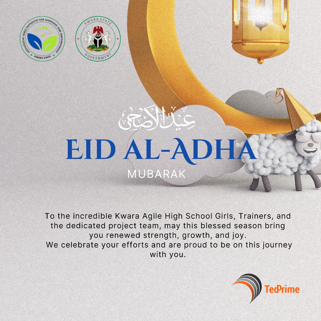Eid Mubarak to the amazing team at <a href="/KwaraAGILE/">Kwara AGILE</a> 🌙
Thank you for your tireless work in transforming education.
From all of us at TedPrime Hub 💚
#EidKabir #TedPrimeHub #KwaraAGILE #education
