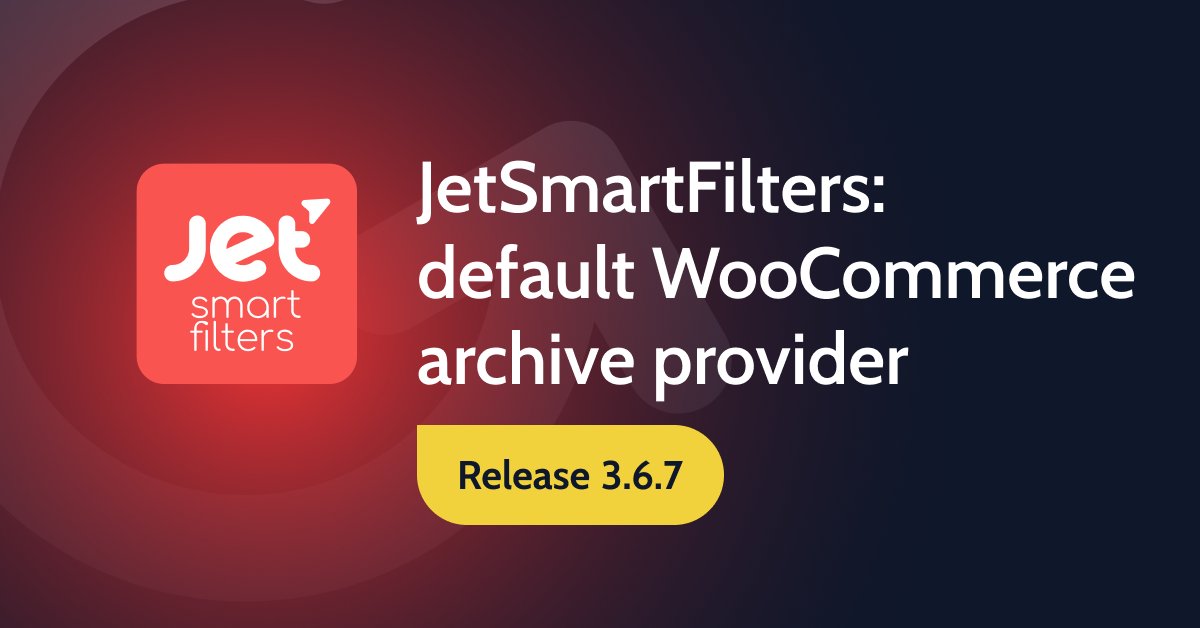 MRcrocoblock's tweet image. While WordCamp Europe is in full swing, our behind-the-scenes team keeps pushing #JetPlugins forward ✨

Meet the new release of JetSmartFilters 3.6.7 🧩
Now supports WooCommerce Archive as a default provider!
🔹 Works with classic themes (Astra, Blocksy, etc.)
🔹 No builder…