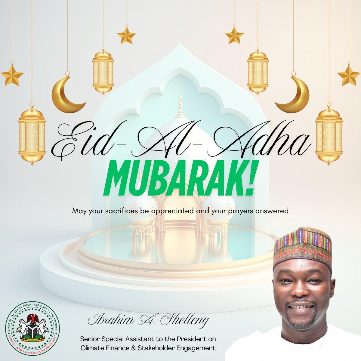 Ibshell1's tweet image. May this season of sacrifice and reflection bring peace, unity, and blessings to you and your loved ones.

Wishing all Nigerians a joyful and meaningful celebration. 🌙✨

#EidMubarak #EidAlAdha2025 #PeaceAndUnity #Nigeria