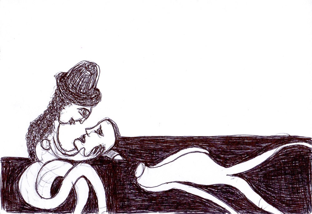 Good Morning She Said And Took Her Breakfast  
Jetstream , 21x15cm
peterseelig.com/display-works.… #art #drawing #pseart