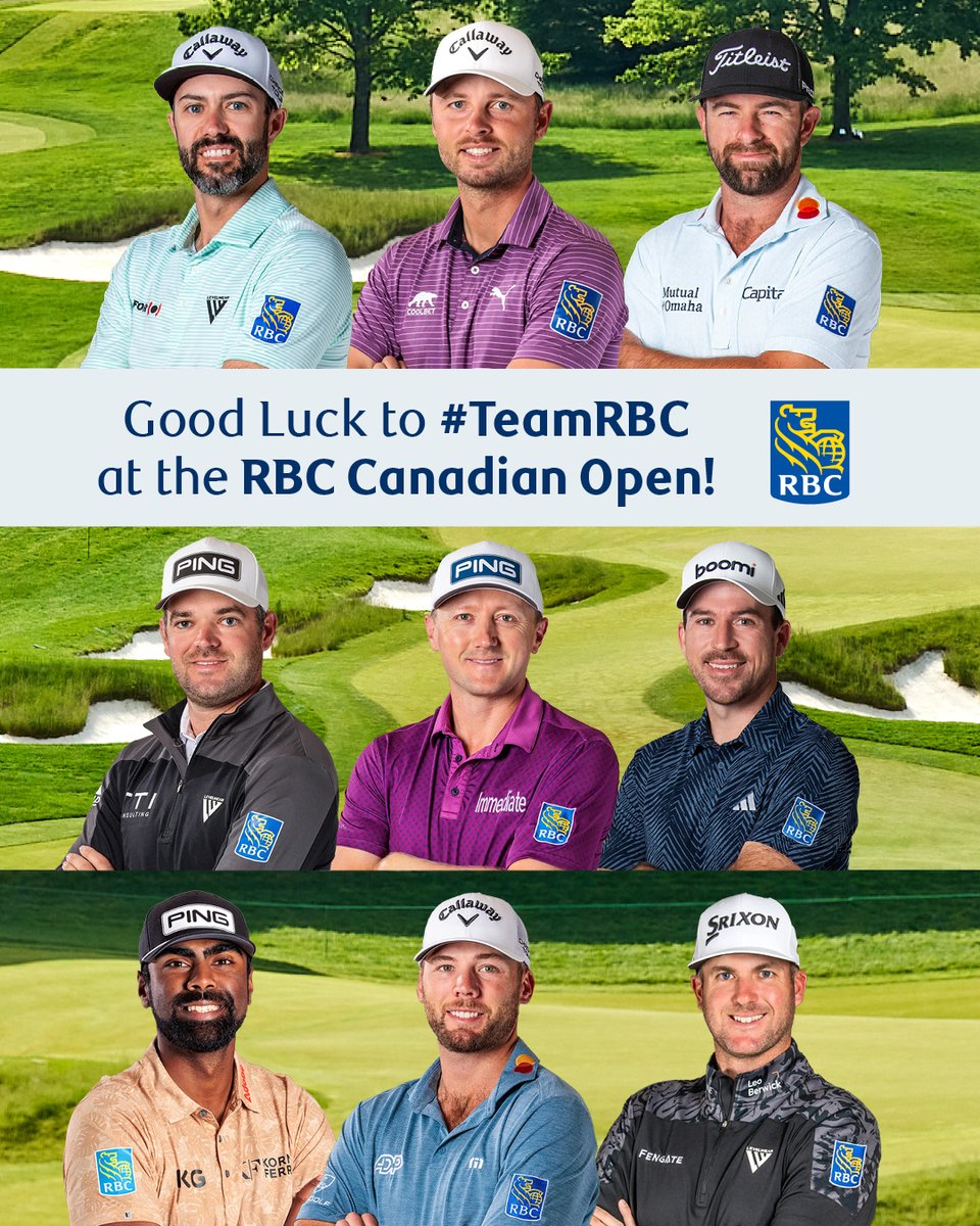 LydiaOnMoney's tweet photo. It's RBC Canadian Open week! Good luck to #TeamRBC and the whole field who are competing at TPC Osprey Valley. Who will you be cheering on? #RBCCO https://t.co/vAY4YZVqor