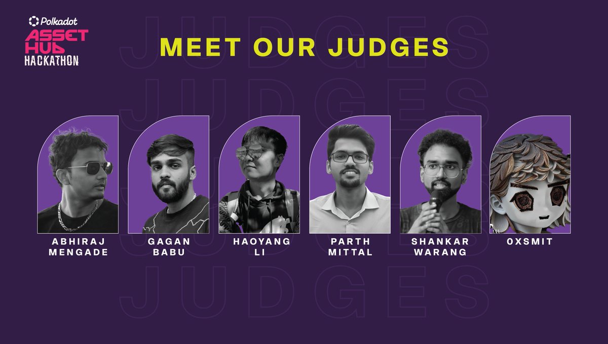 ⚖️ Meet the minds behind the final call, #AssetHubHackathon's Eliminator Round judges!

From Devs to Researchers, they bring a mix of deep technical insights, experience and sharp product vision.
They are super excited to review your BUIDLs.

May the best projects rise! 🧠🚀